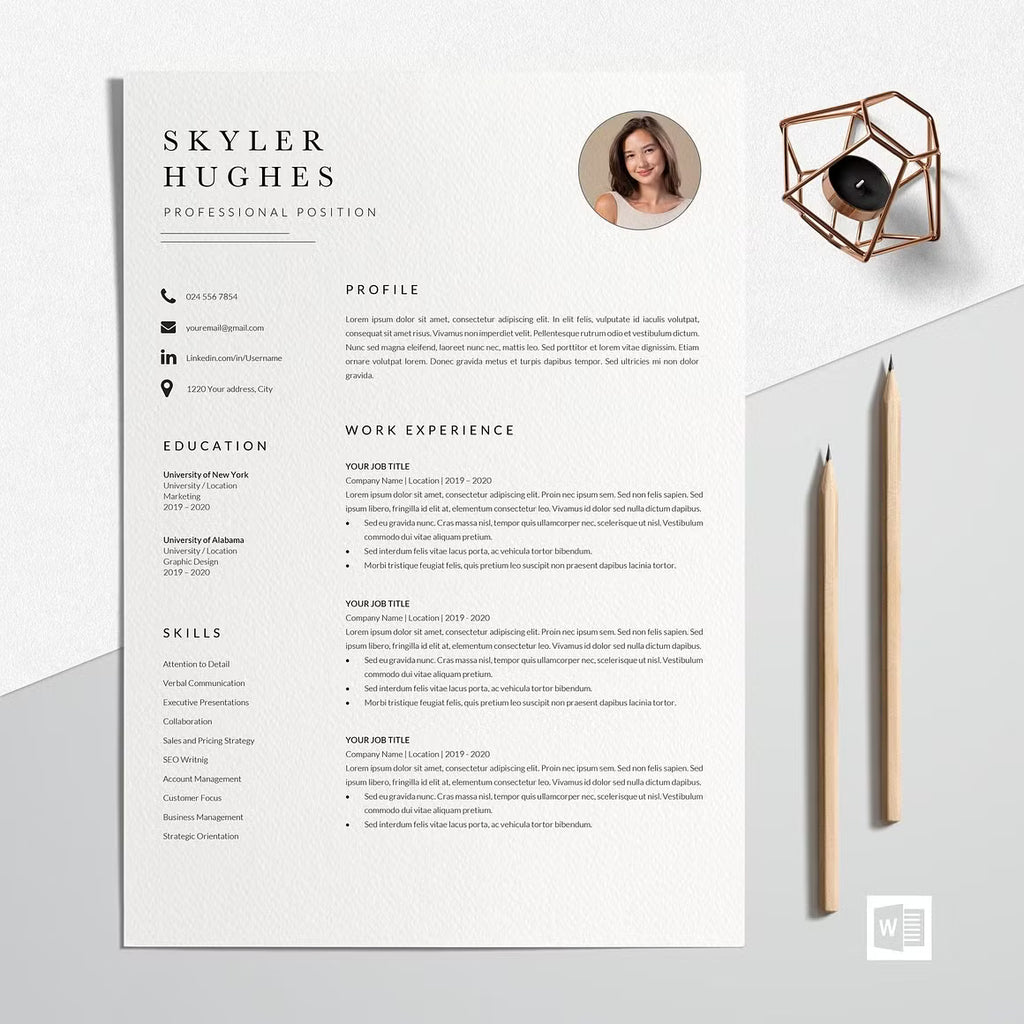 Resume Design CV Template - Skyler Hughes