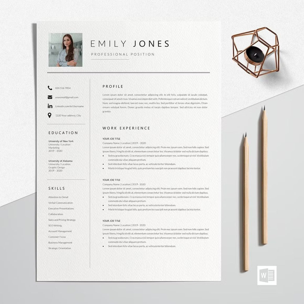 Professional CV Template Word - Emily Jones