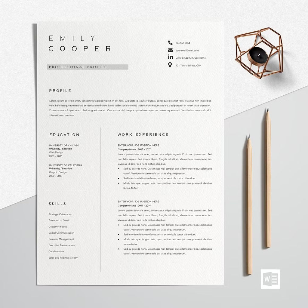 Resume Template Unique CV - Emily Cooper