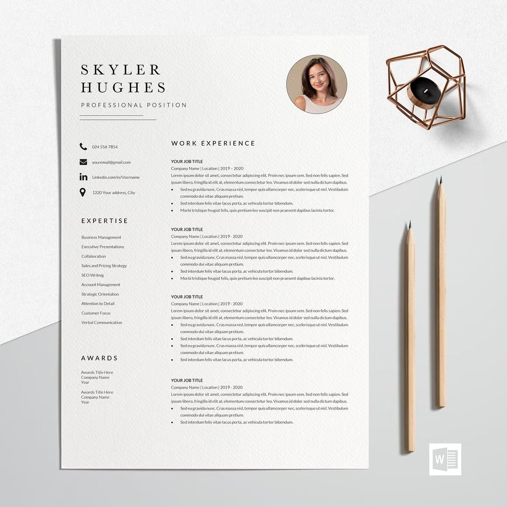 Resume Design CV Template - Skyler Hughes
