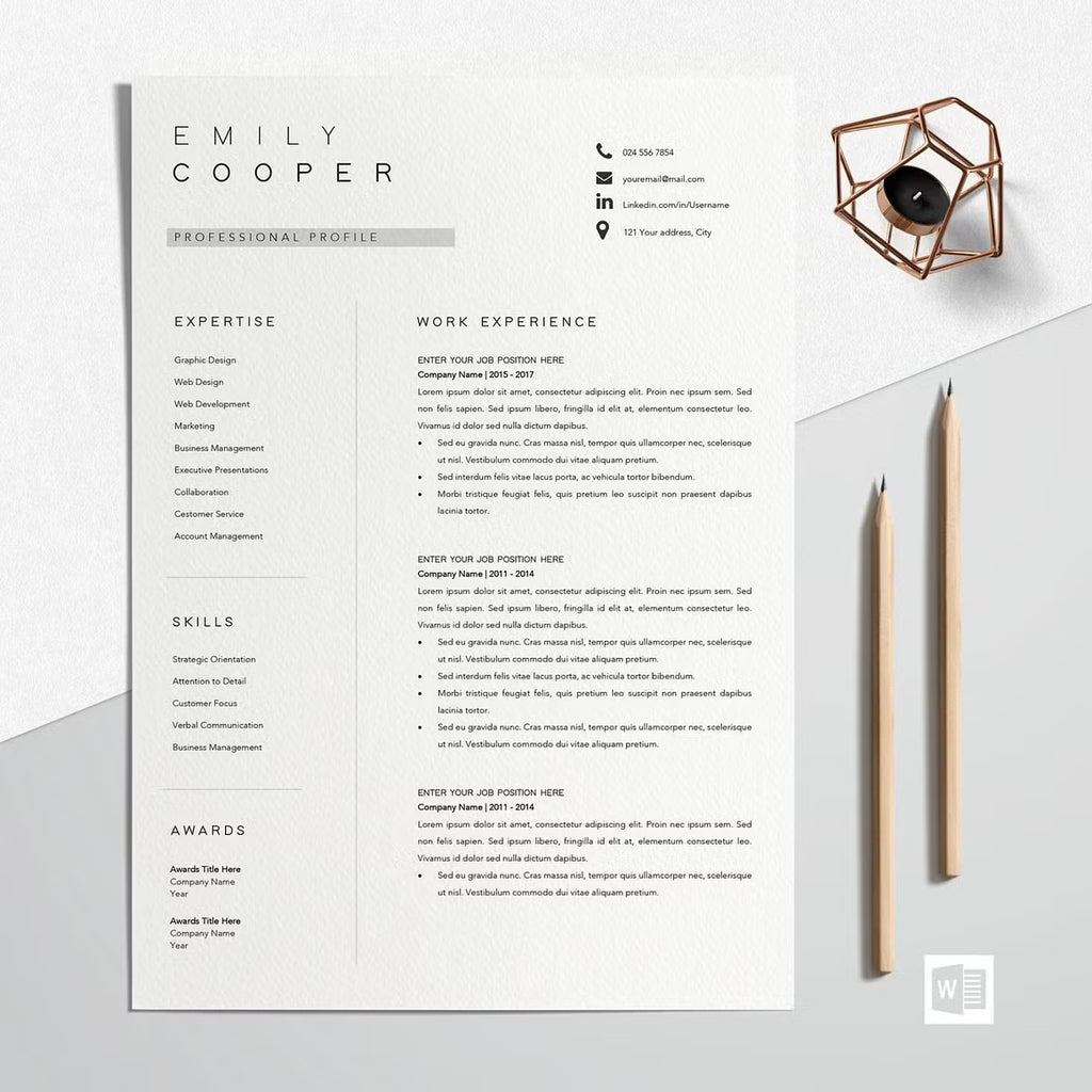 Resume Template Unique CV - Emily Cooper