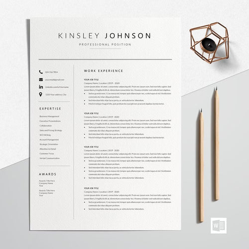 Creative Resume Template Word - Kinsley Johnson