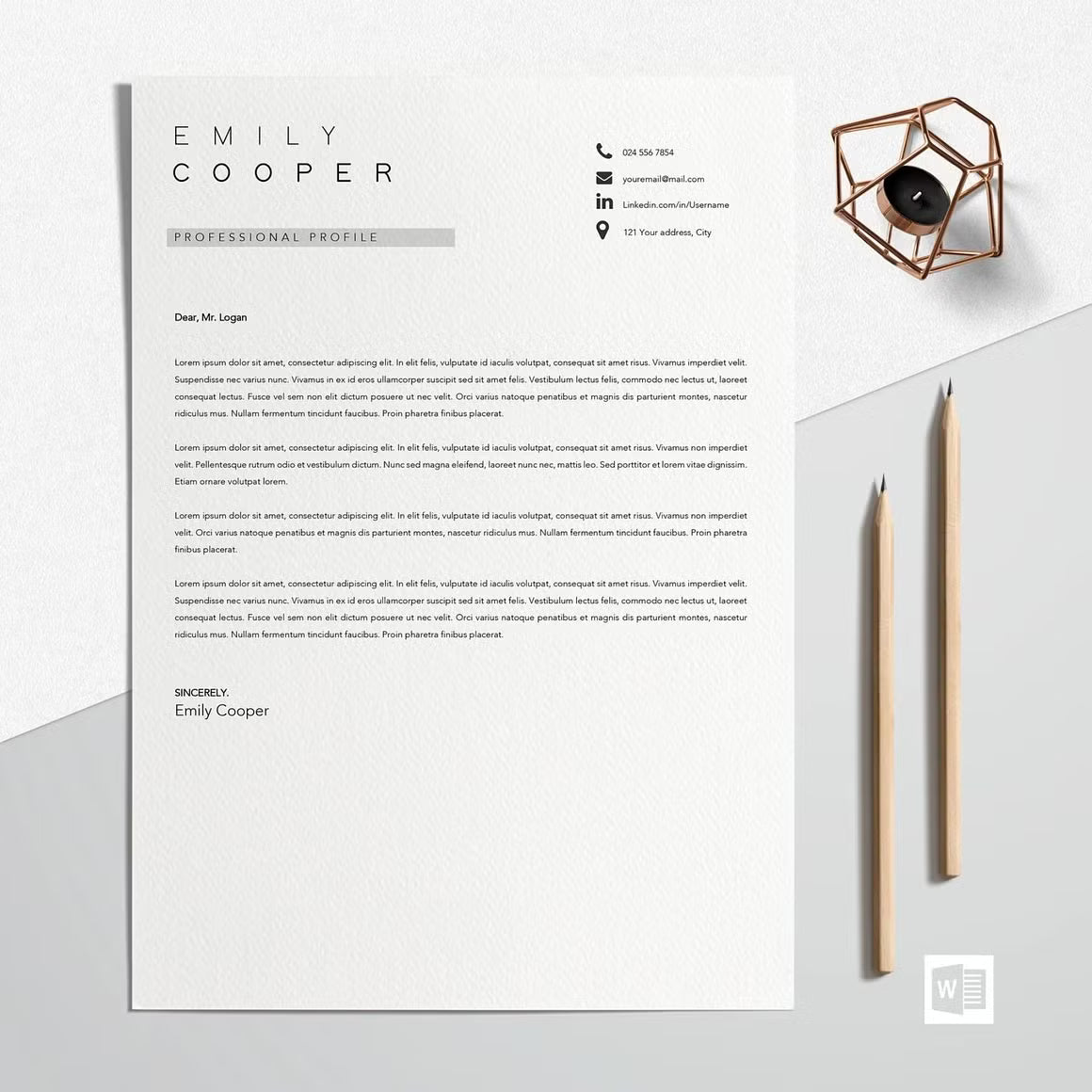 Resume Template Unique CV - Emily Cooper