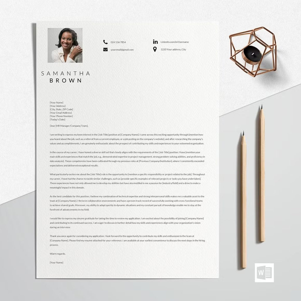 Resume Template Modern with Photo - Samantha Brown