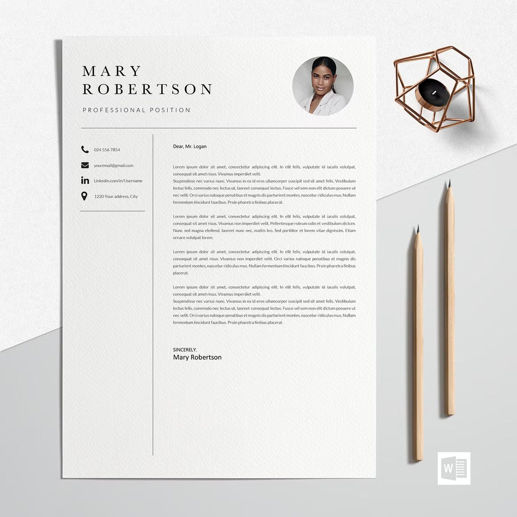 CV Resume Template - Mary Robertson