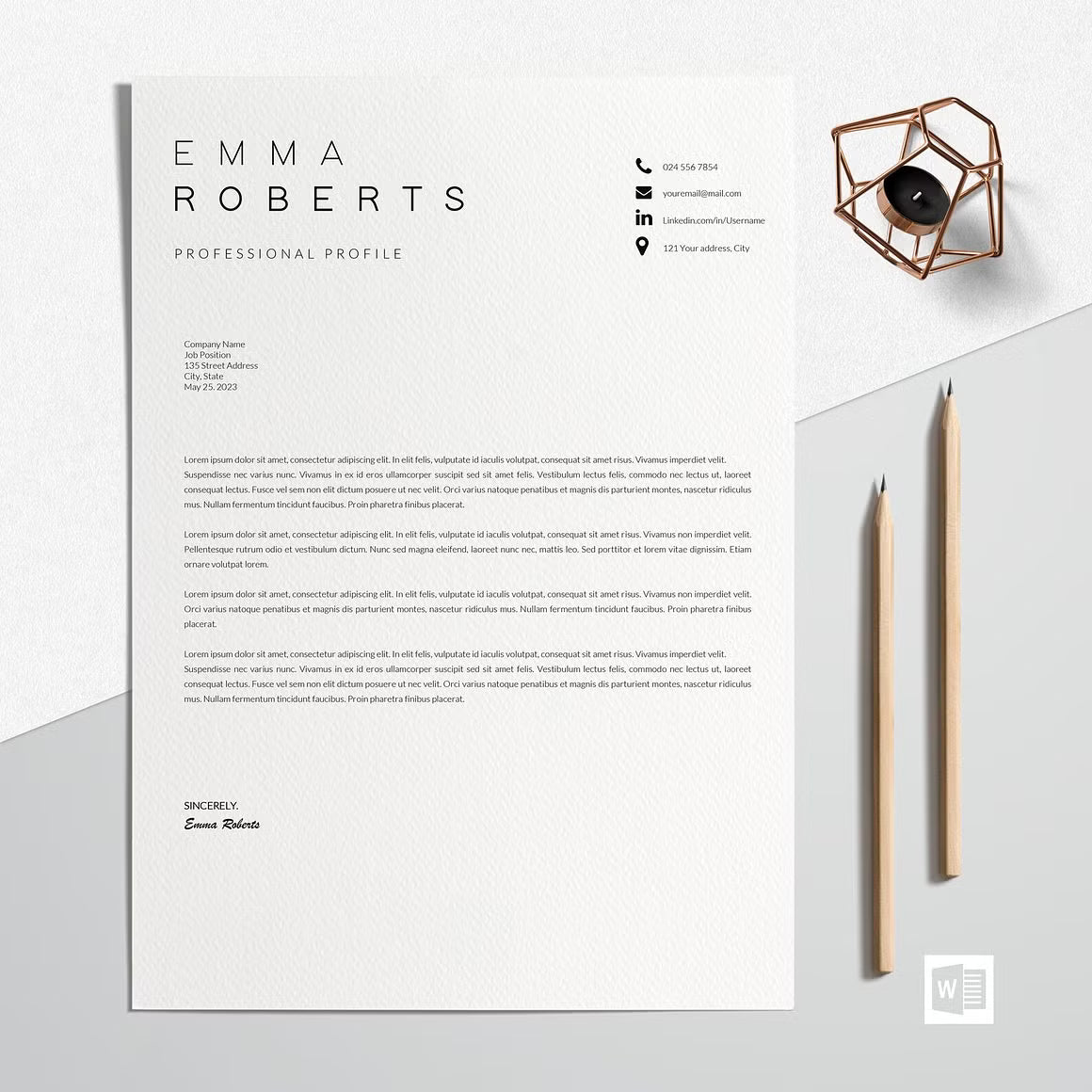 Resume CV Template - Emma Roberts