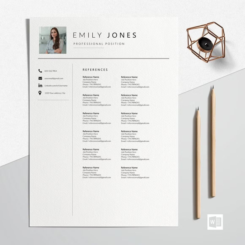 Professional CV Template Word - Emily Jones