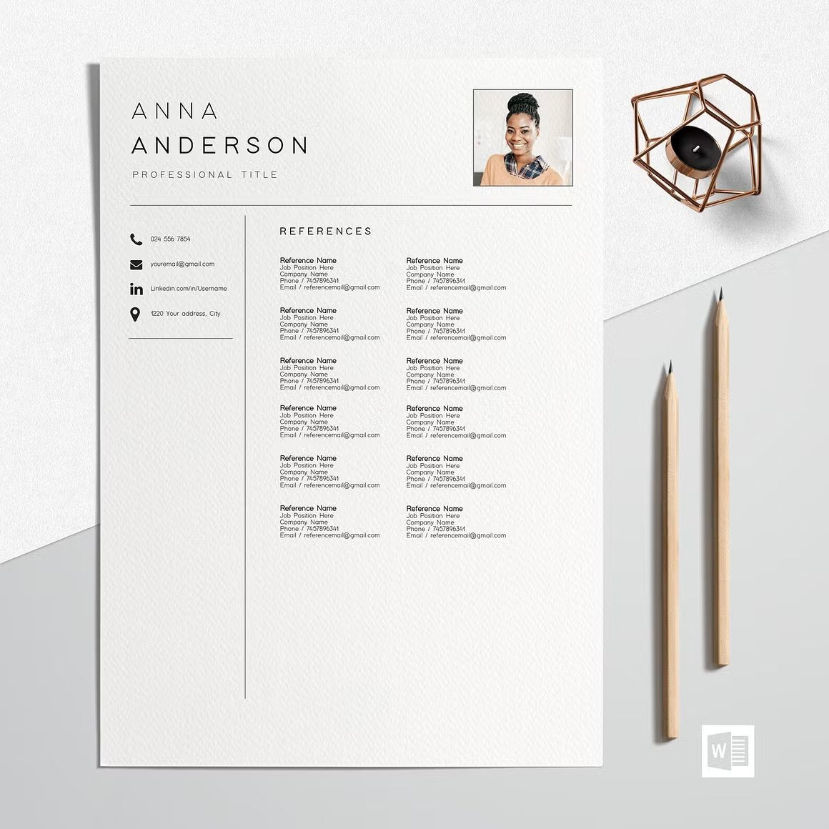 Resume Template CV Professional - Anna Anderson