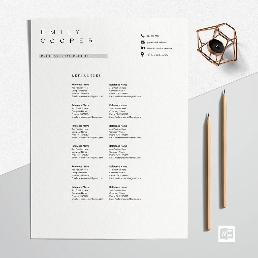Resume Template Unique CV - Emily Cooper