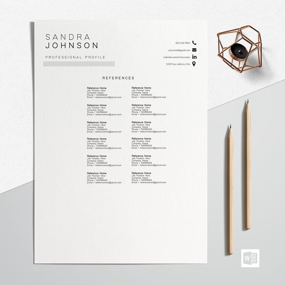 Modern Resume Template - Sandra Johnson