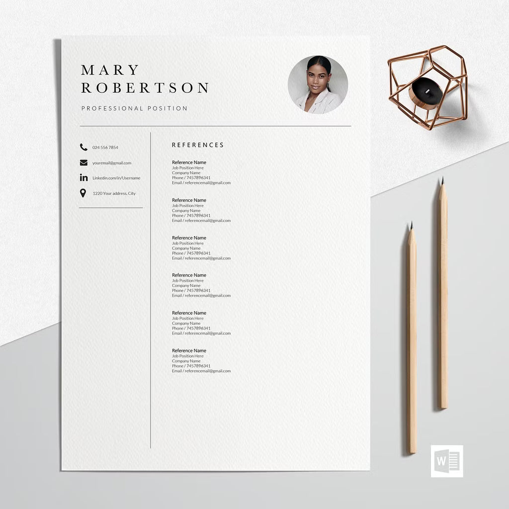 CV Resume Template - Mary Robertson