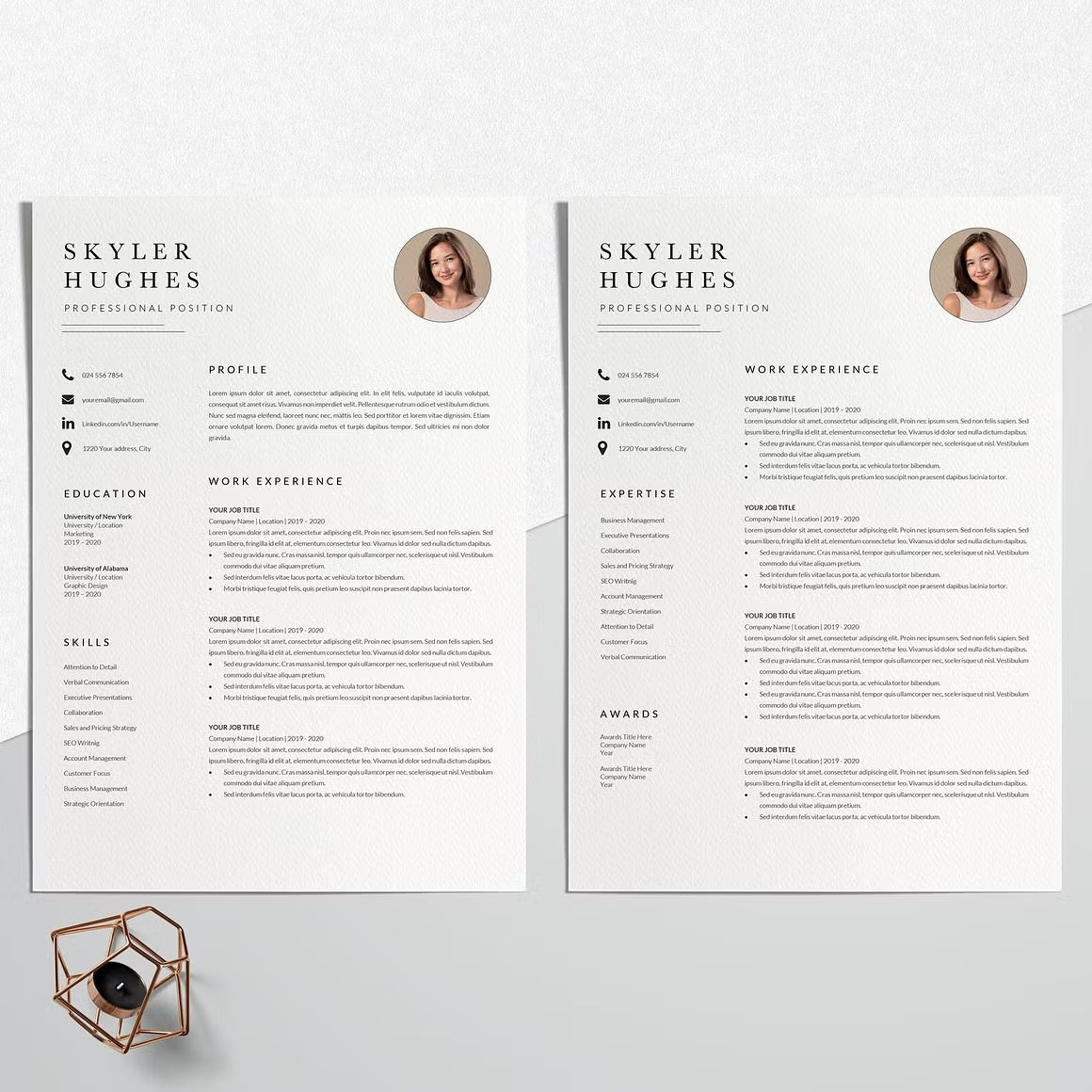 Resume Design CV Template - Skyler Hughes