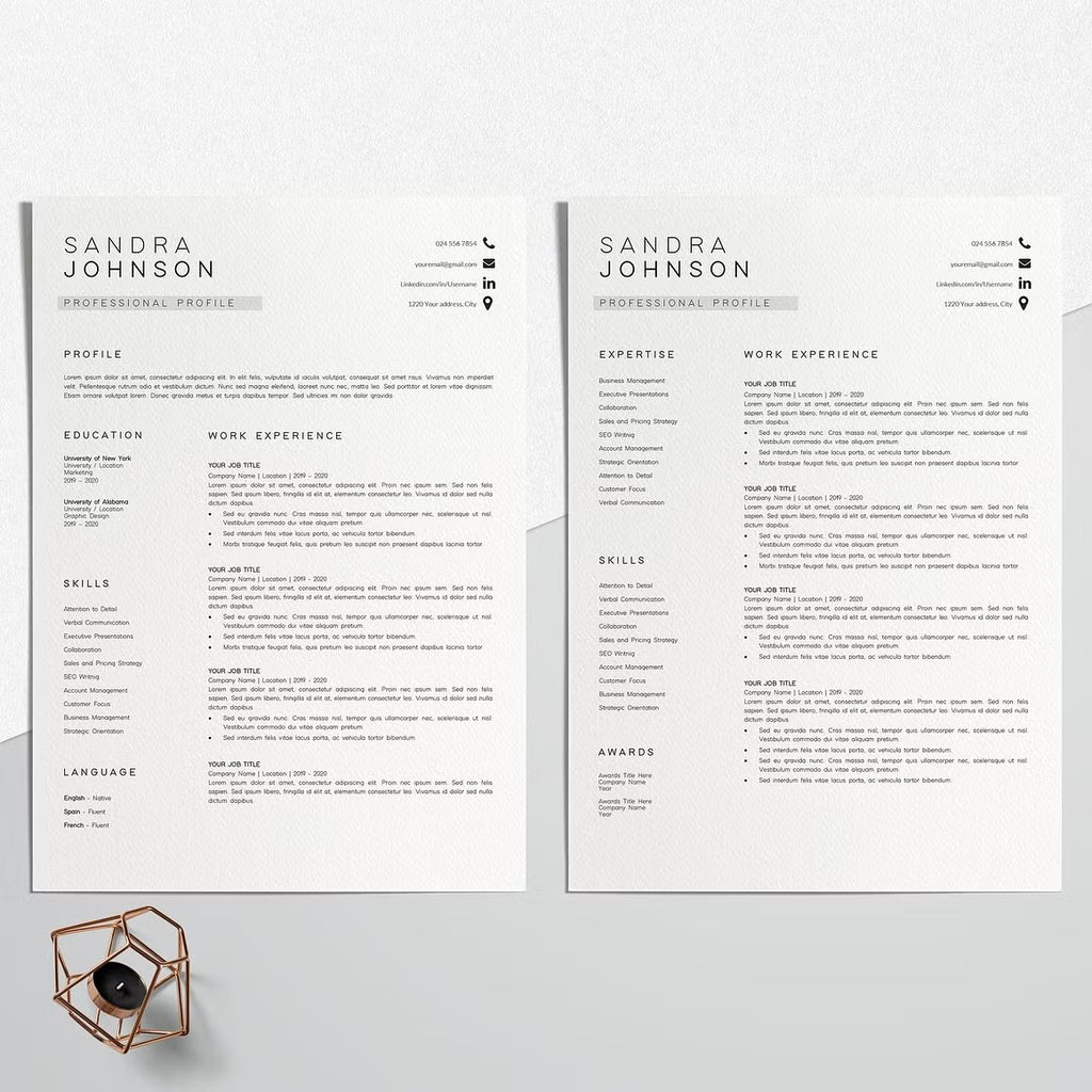 Modern Resume Template - Sandra Johnson