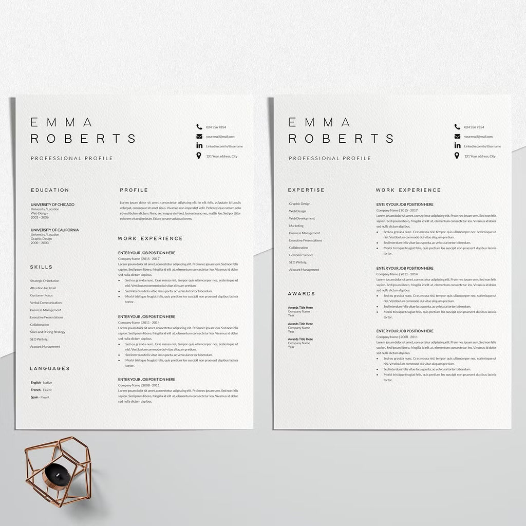 Resume CV Template - Emma Roberts