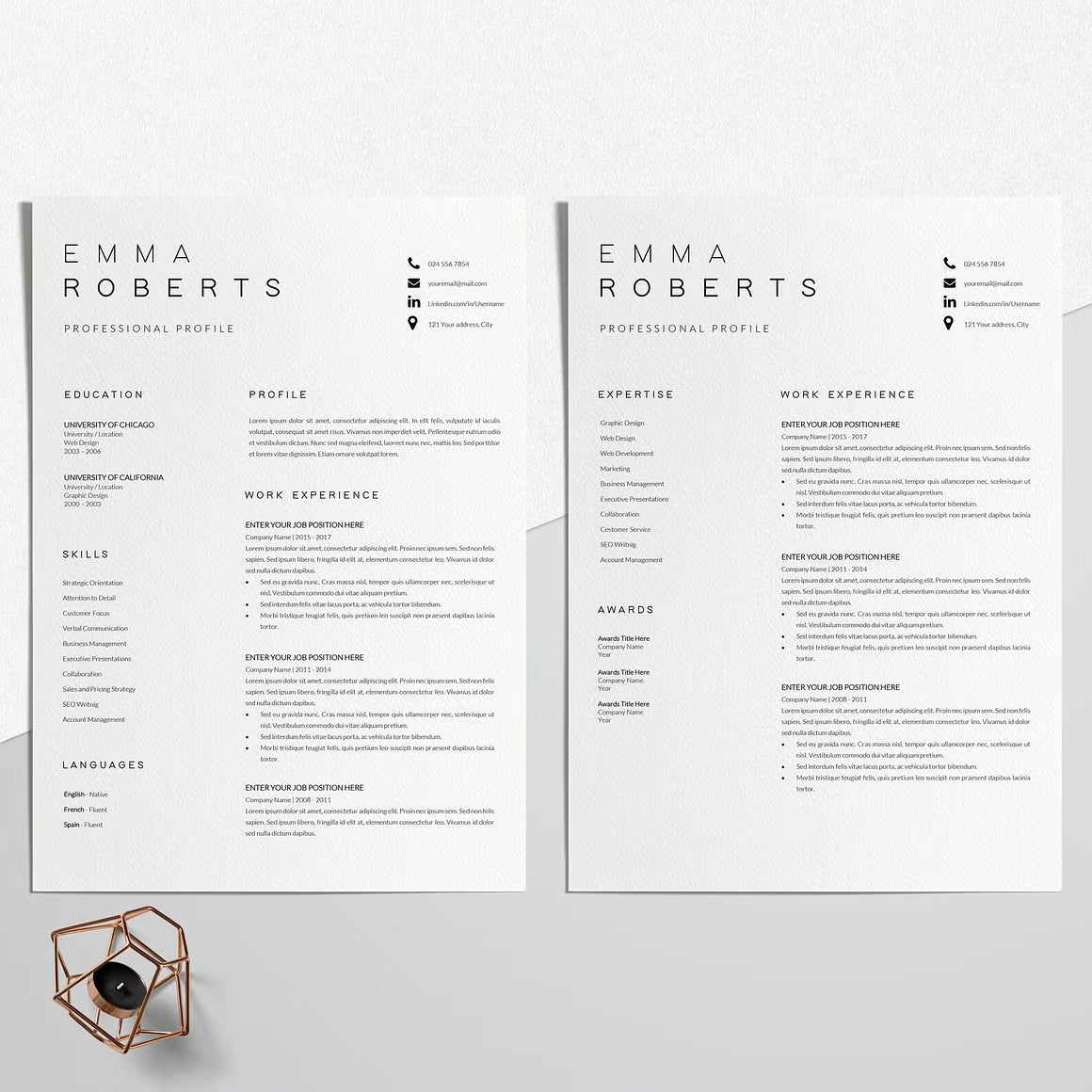 Resume CV Template - Emma Roberts