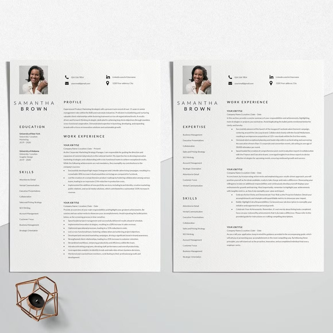 Resume Template Modern with Photo - Samantha Brown