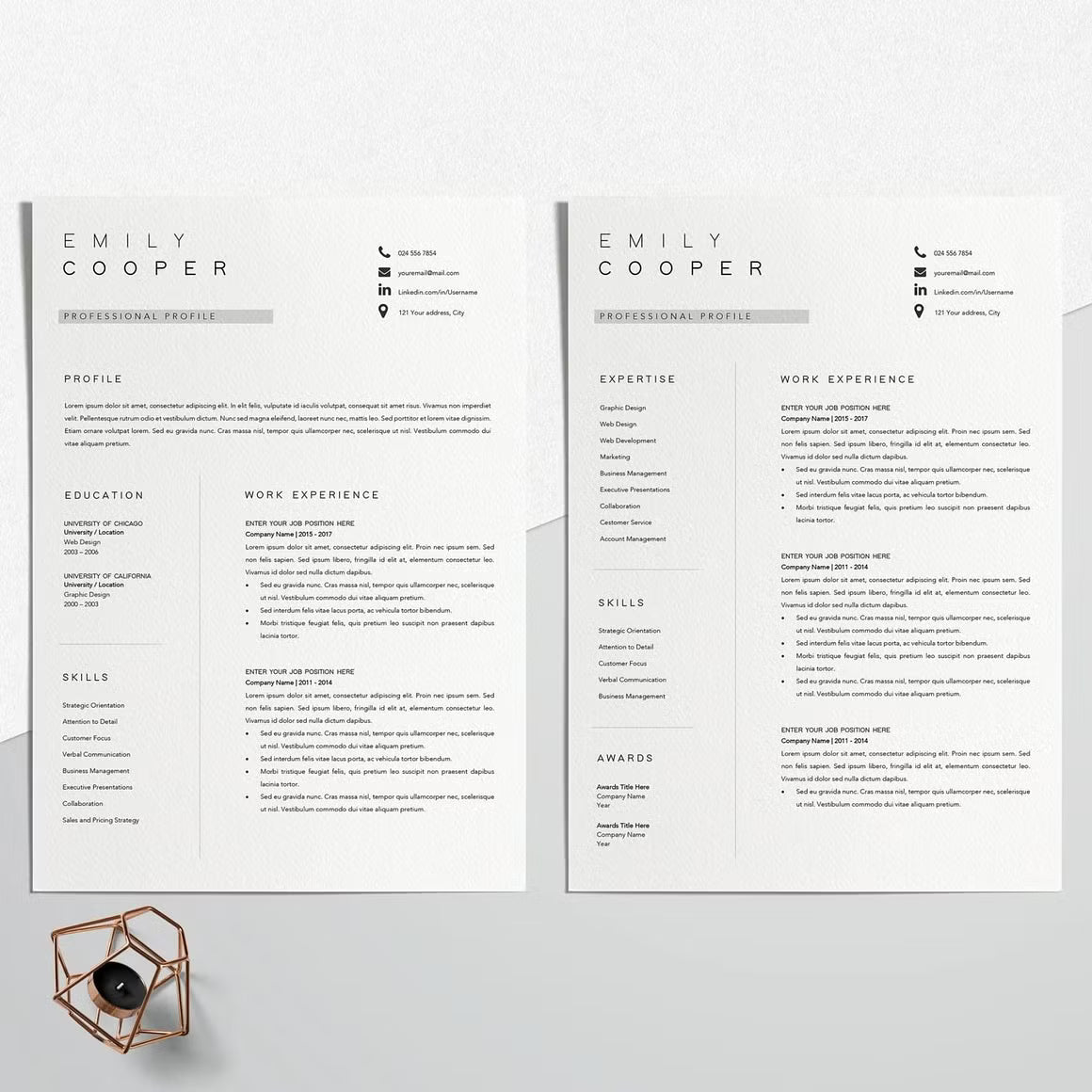 Resume Template Unique CV - Emily Cooper