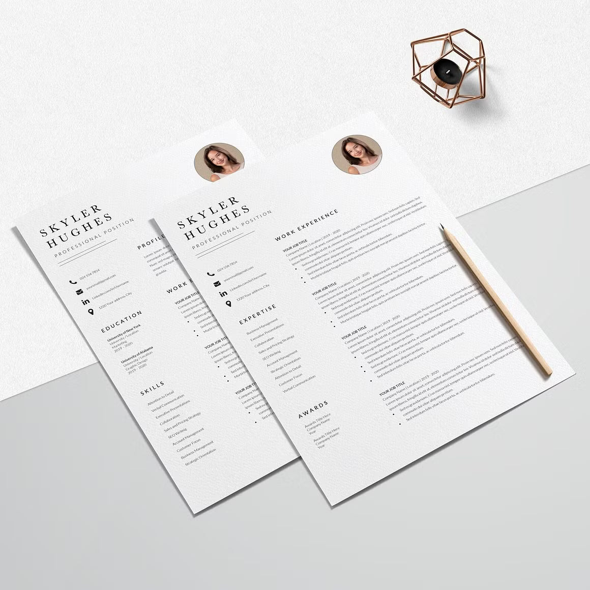 Resume Design CV Template - Skyler Hughes