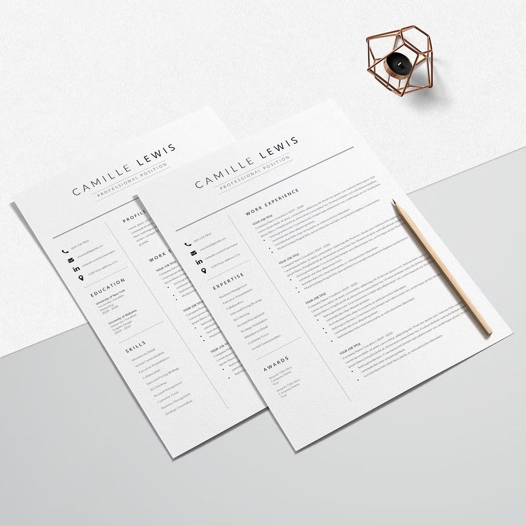 Professional Resume Design Template - Camille Lewis