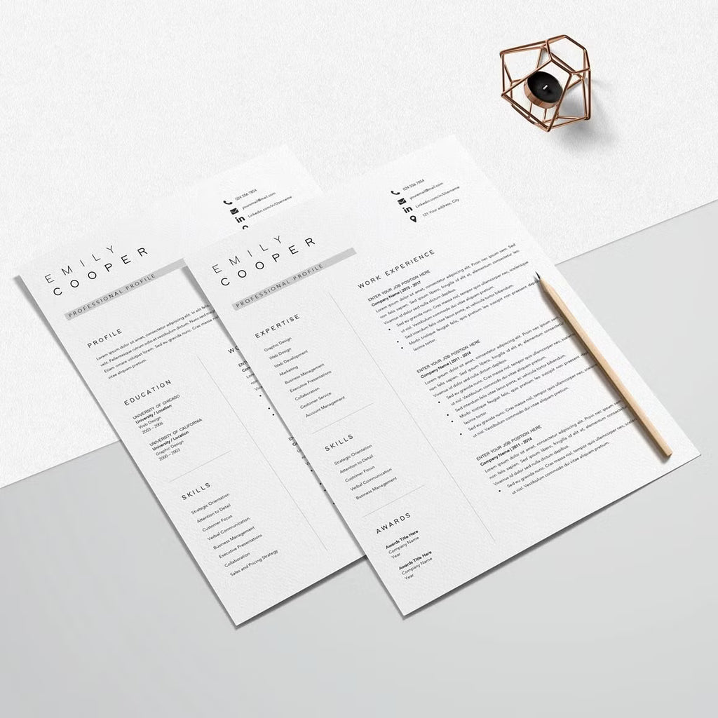 Resume Template Unique CV - Emily Cooper