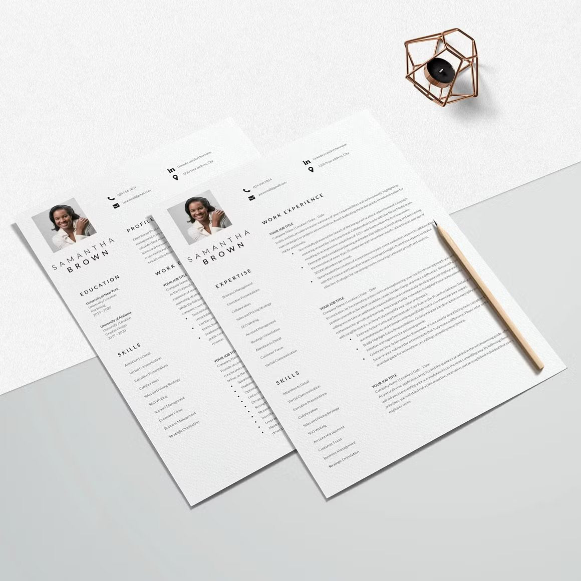Resume Template Modern with Photo - Samantha Brown