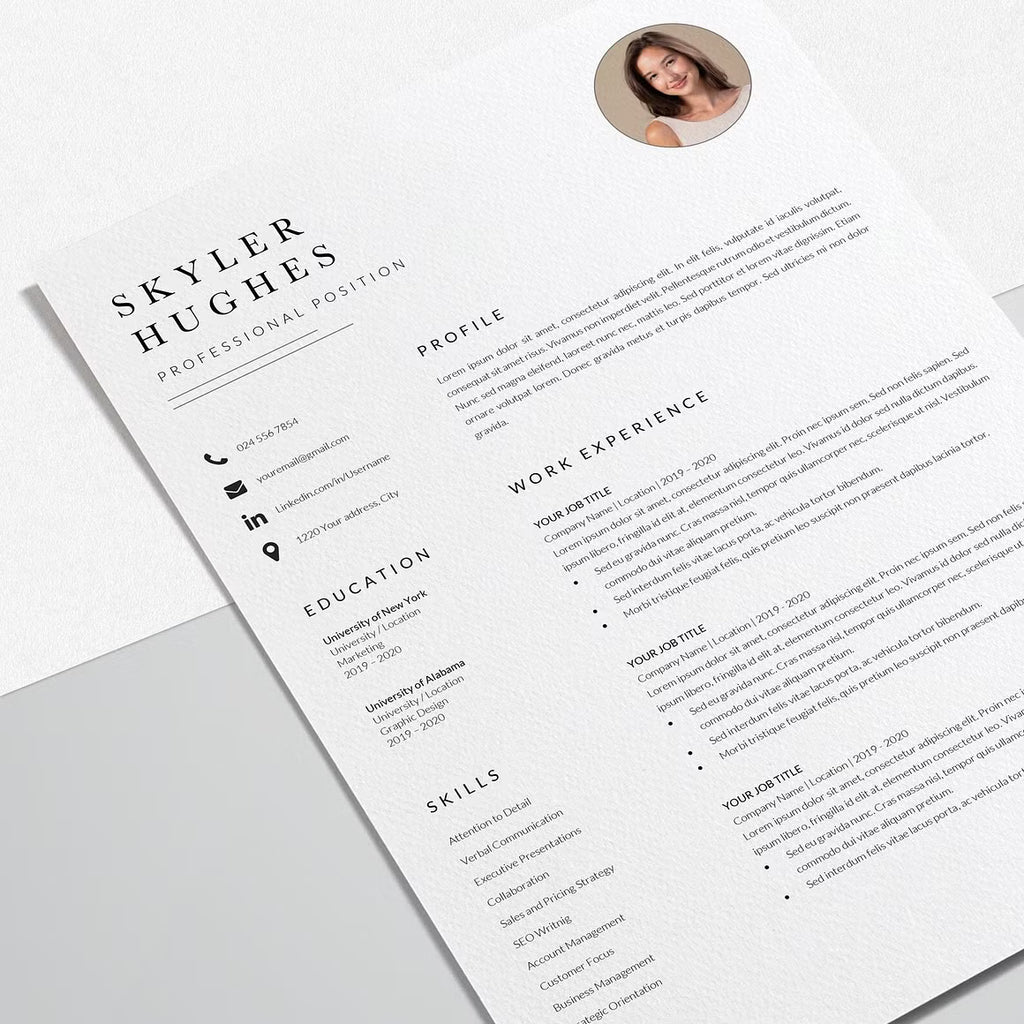 Resume Design CV Template - Skyler Hughes
