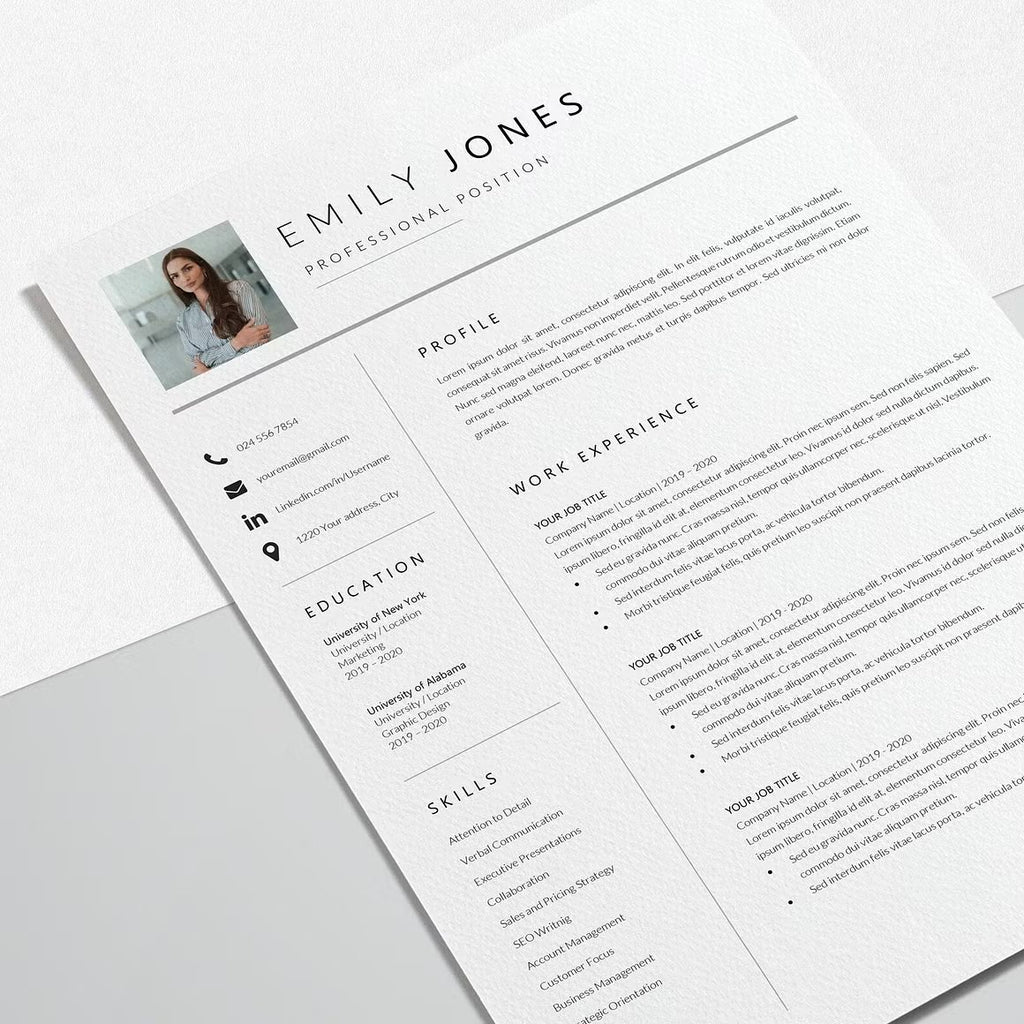 Professional CV Template Word - Emily Jones