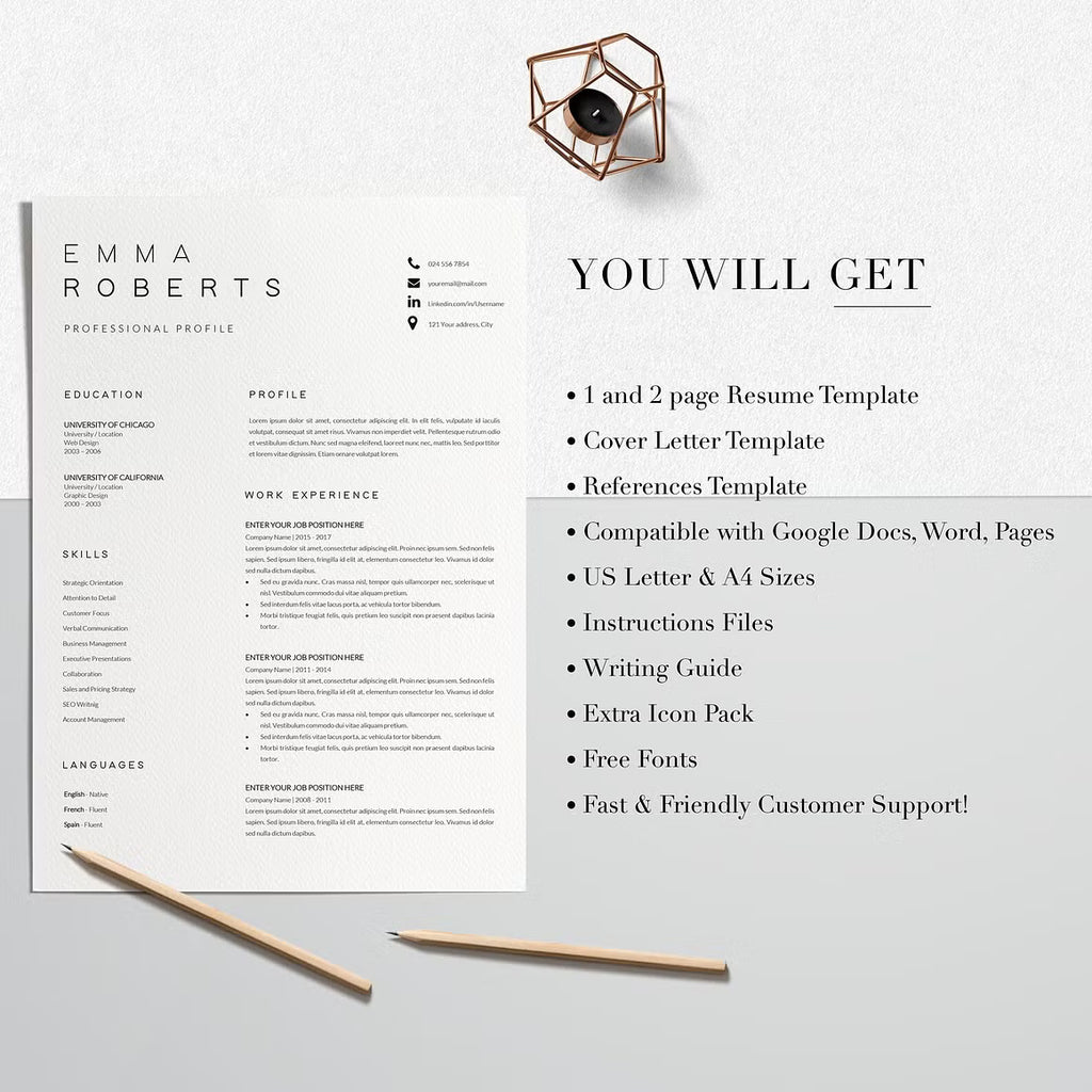 Resume CV Template - Emma Roberts
