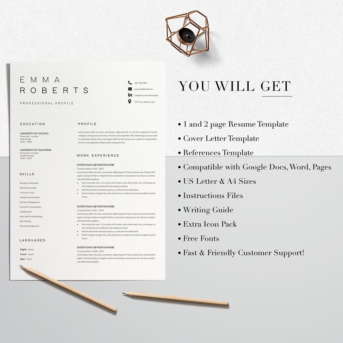 Resume CV Template - Emma Roberts