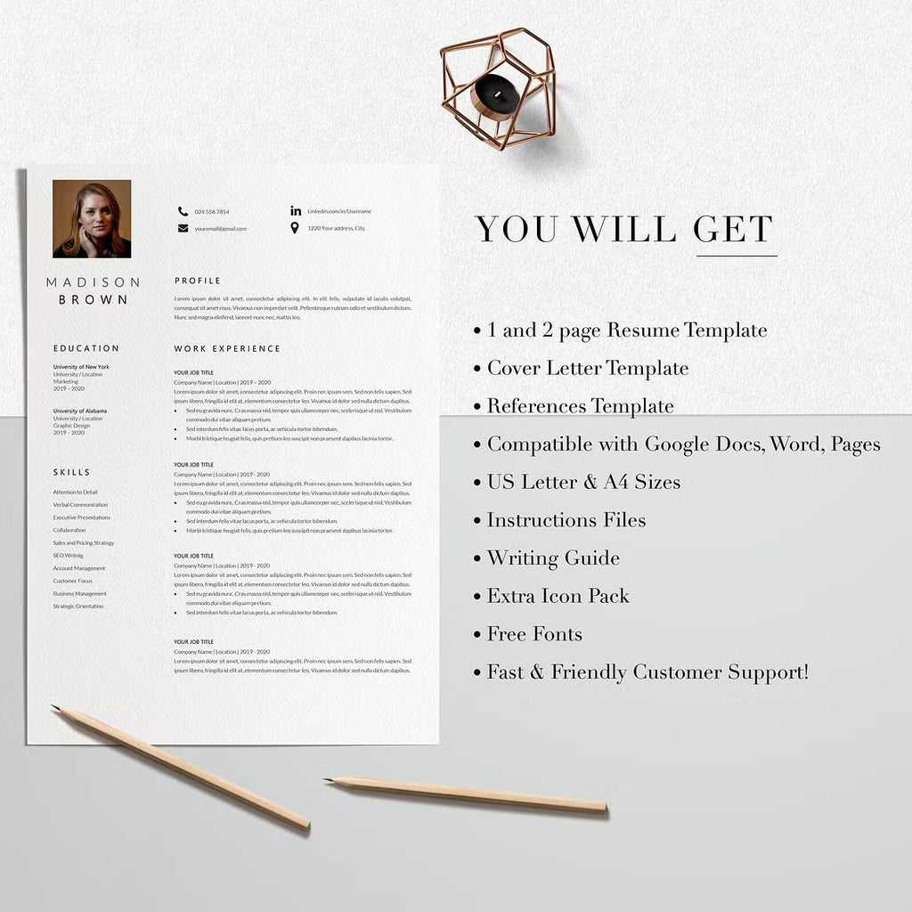 Simple Resume with Photo - Madison Brown