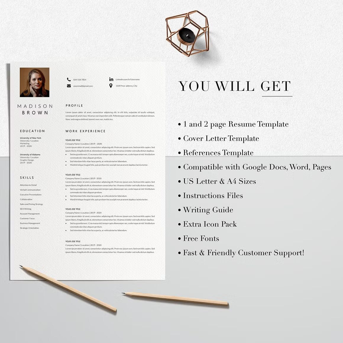 Simple Resume with Photo - Madison Brown