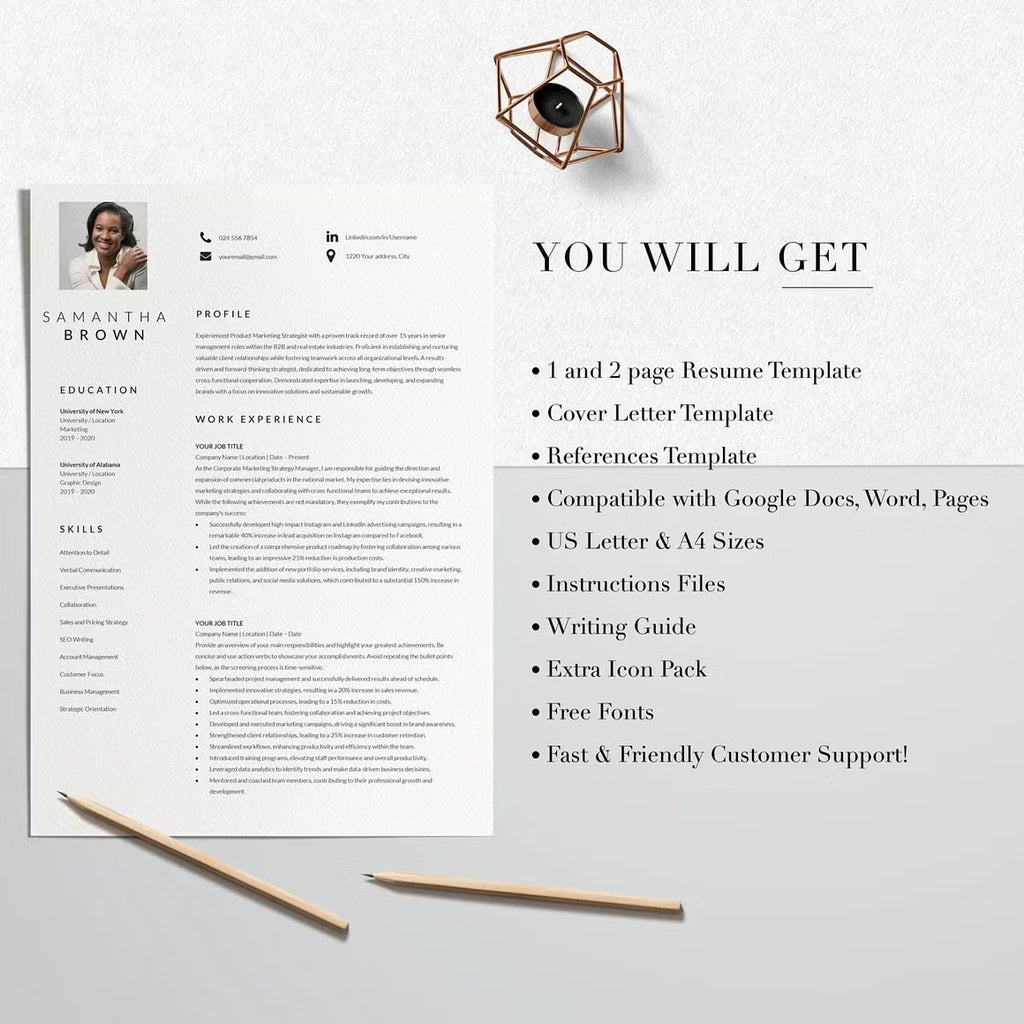 Resume Template Modern with Photo - Samantha Brown
