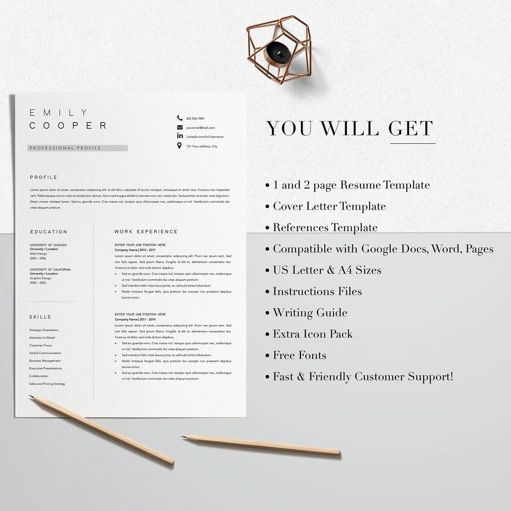 Resume Template Unique CV - Emily Cooper