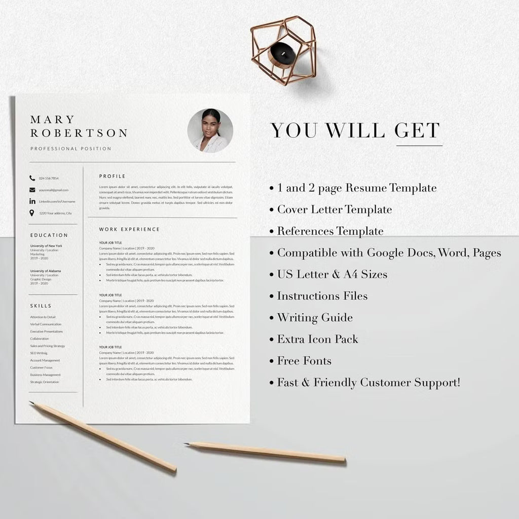 CV Resume Template - Mary Robertson