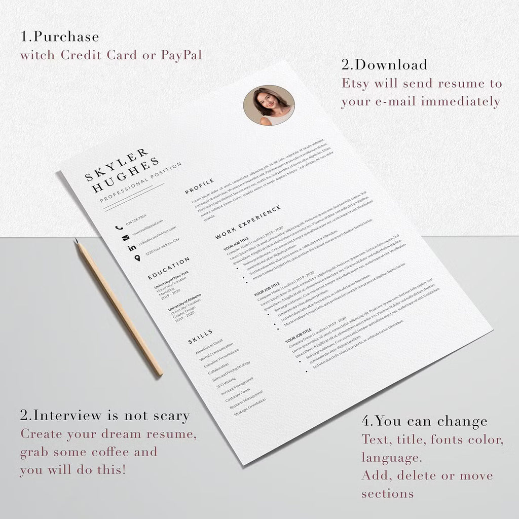 Resume Design CV Template - Skyler Hughes