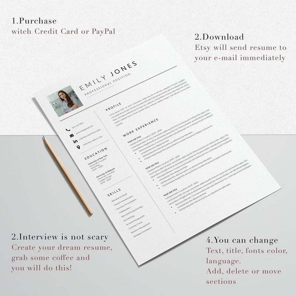 Professional CV Template Word - Emily Jones