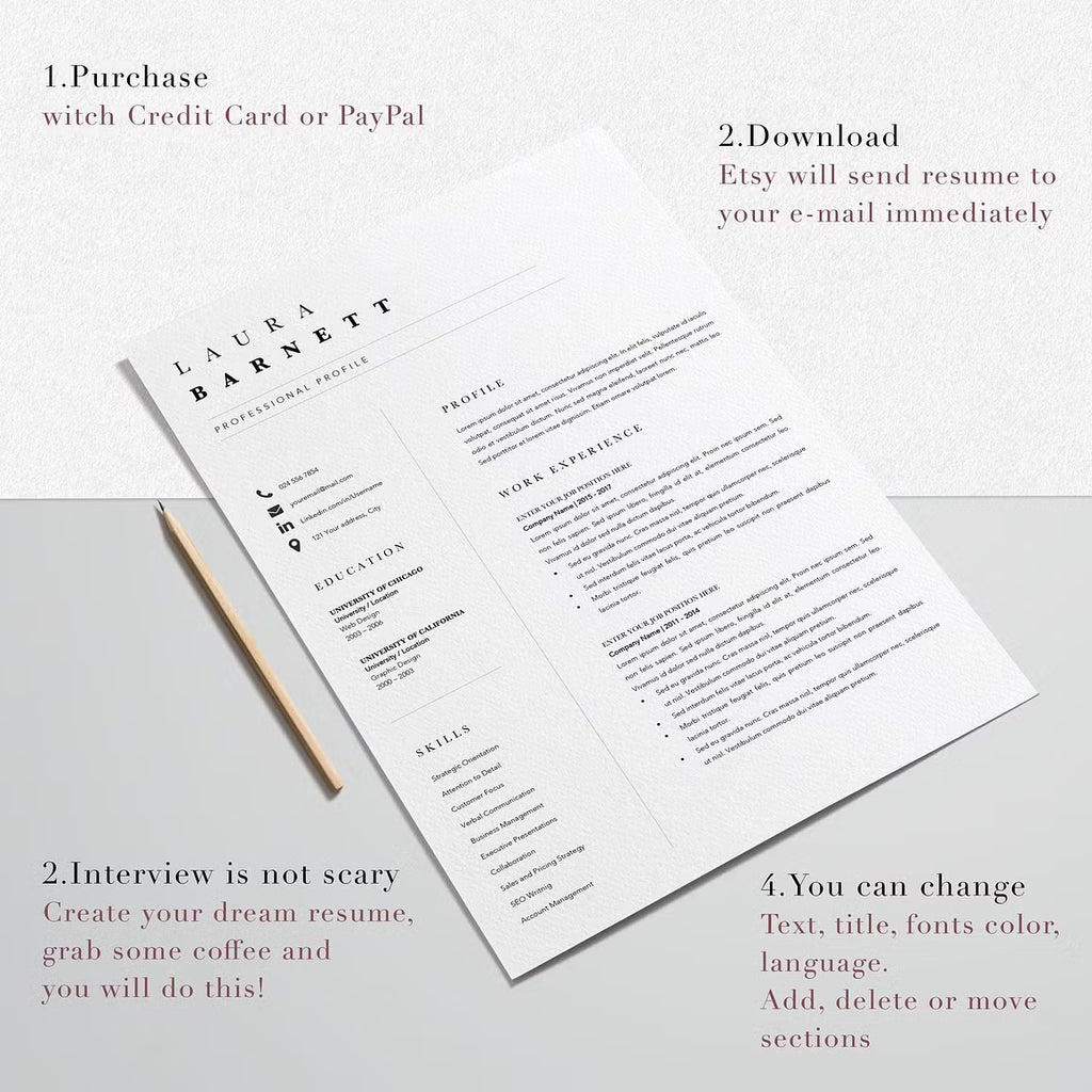 Easy Resume CV Template - Laura Barnett