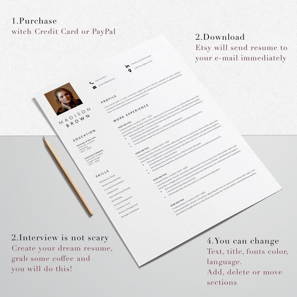 Simple Resume with Photo - Madison Brown