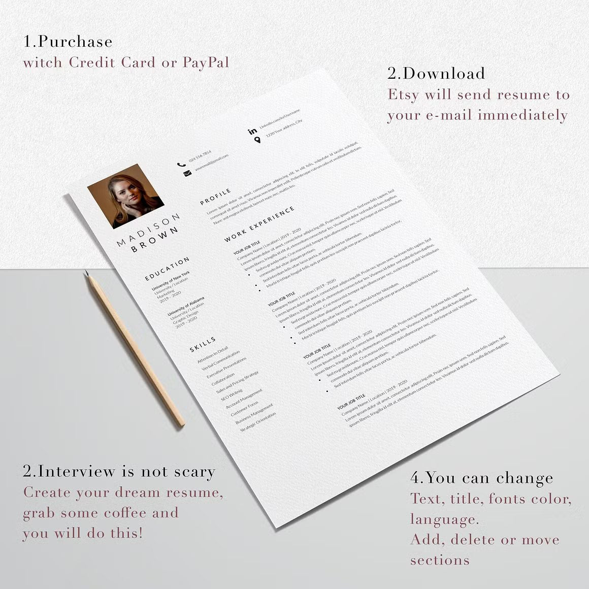 Simple Resume with Photo - Madison Brown