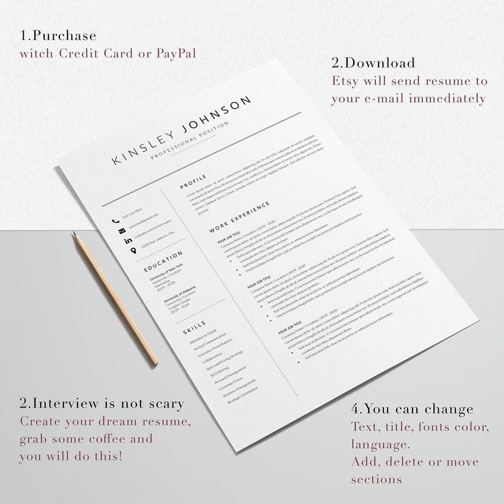 Creative Resume Template Word - Kinsley Johnson