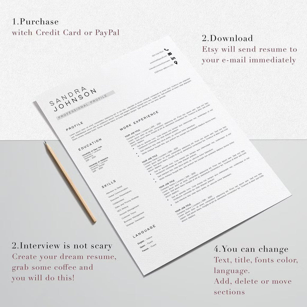 Modern Resume Template - Sandra Johnson
